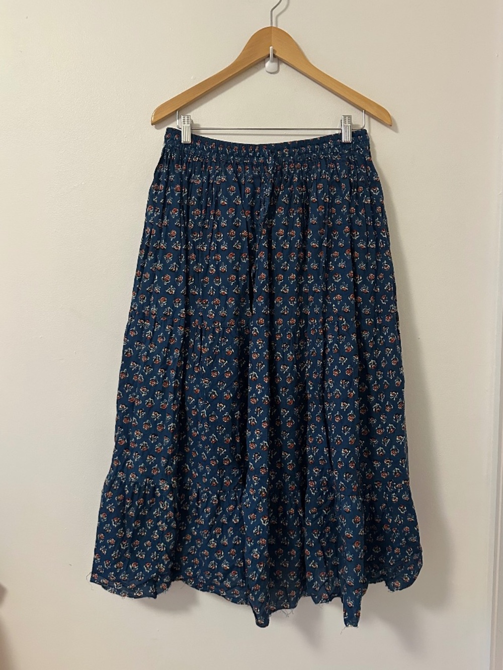 The Little Bazaar Ruffle Floral Midi Skirt